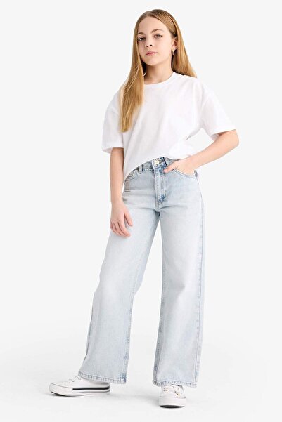 DeFacto Kız Çocuk Straight Wide Jean Pantolon F3150A825SM