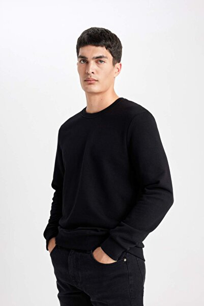 DeFacto Regular Fit Bisiklet Yaka Sweatshirt B7833AXNS