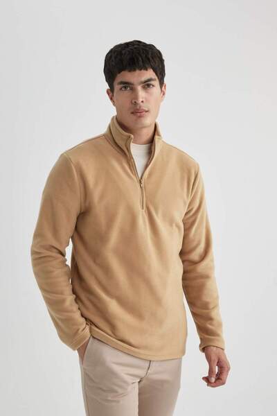 DeFacto Mikina Regular Fit s polovičním zipem B7846AXNS