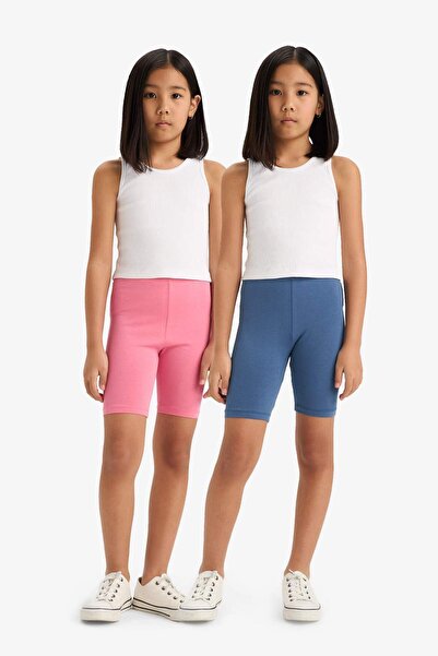 DeFacto Kız Çocuk Biker Fitilli Kaşkorse 2'li Tayt B7296A825SM