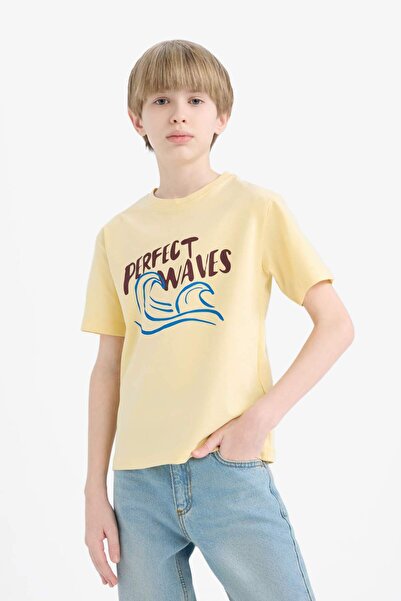 DeFacto Boy's Crew Neck Printed Short Sleeve T-Shirt E0174A825Hs