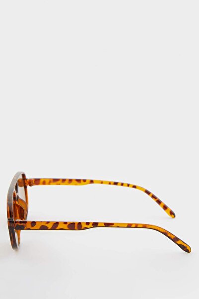 DeFacto Women Oval Leopard Plastic Frame Coffee Glass Uv Sunglasses F1751Axns