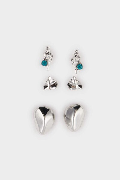 DeFacto Kadın Eskitme 3'lü Silver Küpe E4529AXNS