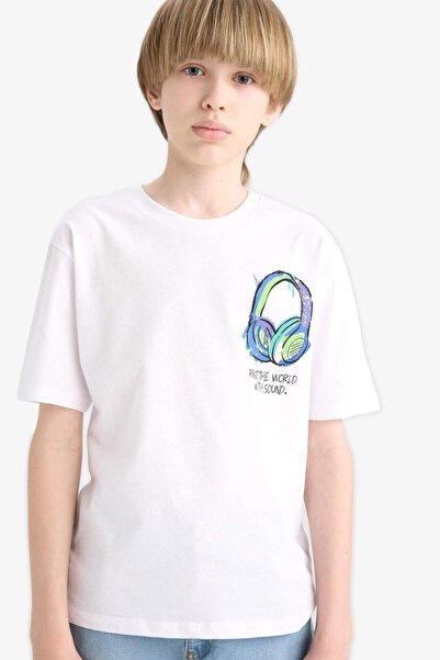 DeFacto Μπλουζάκι με κοντό μανίκι με στάμπα για αγόρια F0177A825SM