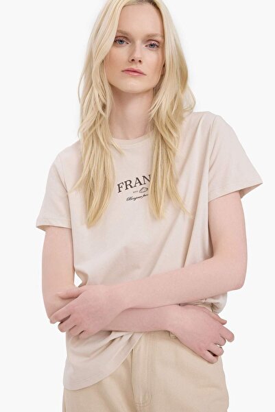 DeFacto Relax Fit Crew Neck Printed Combed Cotton Short Sleeve T-Shirt E5538Ax25Sm