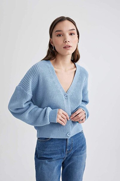 DeFacto Regular fit v neck cardigan b7867axns