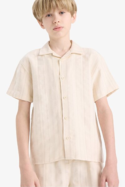 DeFacto Erkek Çocuk Oversize Geniş Kalıp Polo Yaka Kısa Kollu Gömlek E5831A825HS