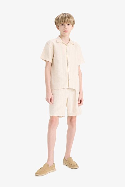 DeFacto Erkek Çocuk Oversize Geniş Kalıp Polo Yaka Kısa Kollu Gömlek E5831A825HS