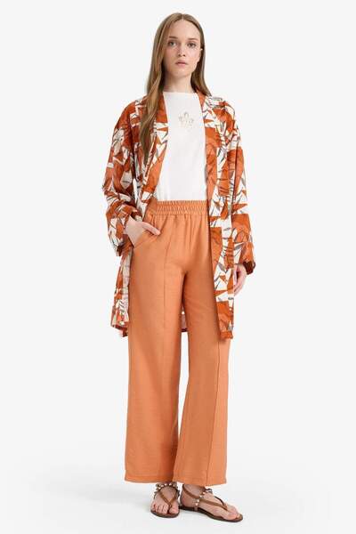 DeFacto Regular Fit Elastic Waist Pocket Straight Leg Trousers F0984Ax25Sm