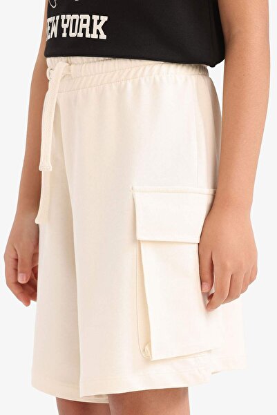 DeFacto Kız Çocuk Kargo Fit Sweatshirt Kumaşı Şort B0840A825HS