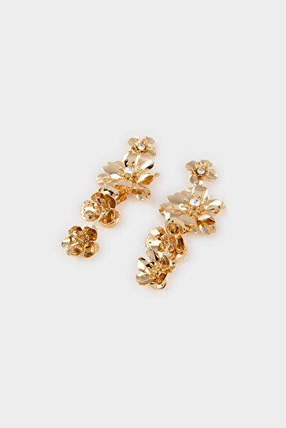 DeFacto Kadın Çiçekli Gold Küpe E8045AXNS
