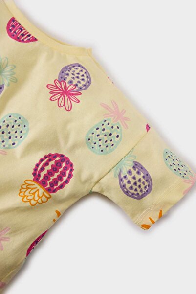 DeFacto Baby Girl Crew Neck Patterned Short Sleeve T-Shirt E4792A525Sm