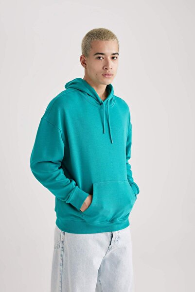 DeFacto Oversize Geniş Kalıp Kapüşonlu Sweatshirt B7849AXNS