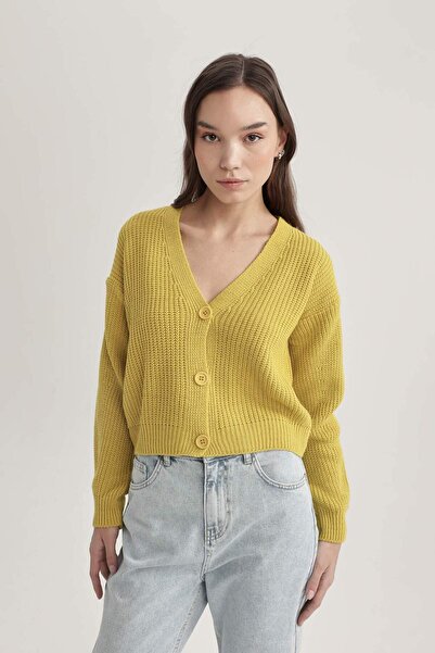 DeFacto Regular fit v neck cardigan b7867axns