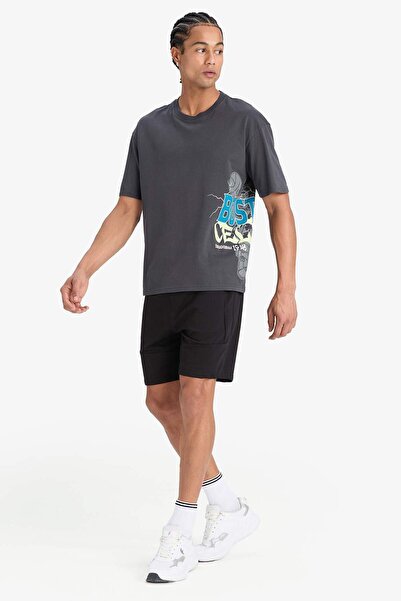 DeFacto Defactofit Nba Boston Celtics Oversize Wide Fit Cycling Collar Keeter T-Shirt