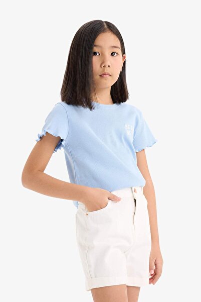 DeFacto Girl Slim Fit Crew Neck Tısen D9537A825Sm