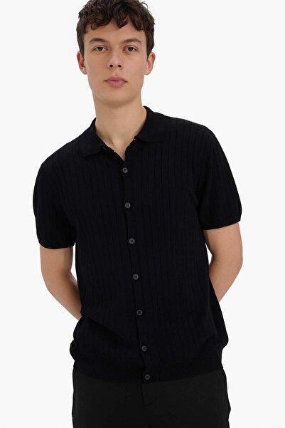 DeFacto Μπλουζάκι με κοντό μανίκι με λαιμόκοψη Polo Standard Fit E4603AX25SM