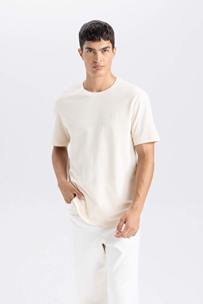 DeFacto %100 Pamuk Regular Fit Bisiklet Yaka Kısa Kollu Pike Tişört D4796AX24AU