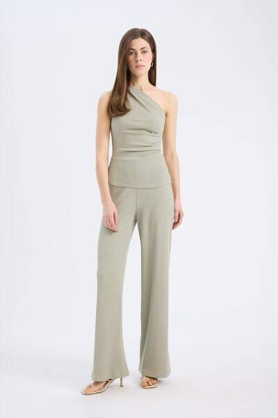 DeFacto Slim Fit Slim Fit Single Shoulder Ribbed Camisole Undershirt E5777Ax25Sp