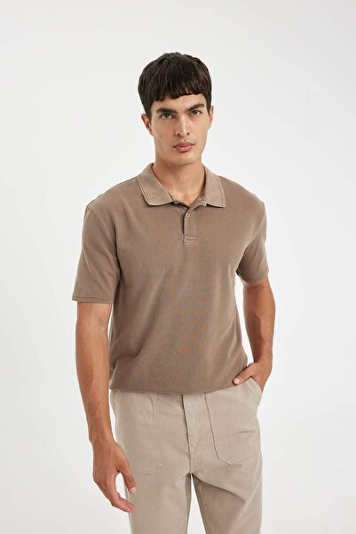 DeFacto %100 Pamuk New Regular Fit Polo Yaka Kısa Kollu Pike Tişört C6066AX24AU