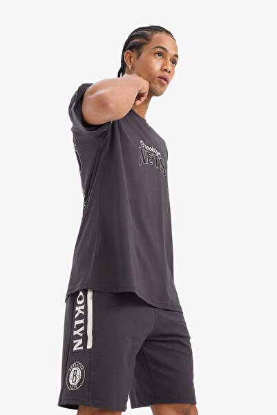DeFacto DeFactoFit NBA Brooklyn Nets Oversize Wide Fit TS T-Shirt