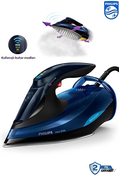 Philips Azur Elite Buharlı Ütü | SteamGlide Plus Tabanlı | Ergonomik Şık Tasarım