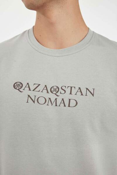 DeFacto Μπλουζάκι με κοντό μανίκι από βαρύ ύφασμα με στάμπα με κανονική εφαρμογή D2703AX24AU