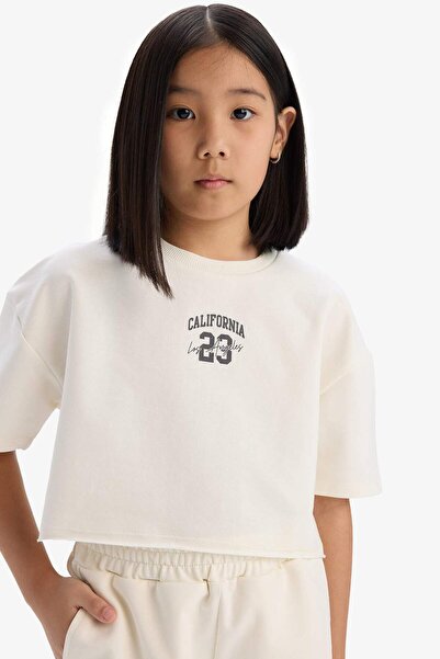 DeFacto Girl's 2 Piece Set Printed Short Sleeve T-Shirt Shorts E0730A825Sm