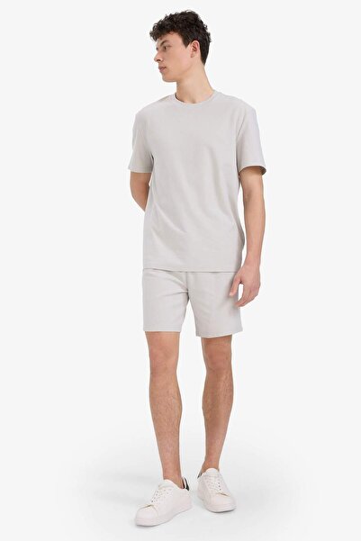 DeFacto %100 Pamuk Relax Fit Twill Dokulu Cepli Şort E2590AX25SM