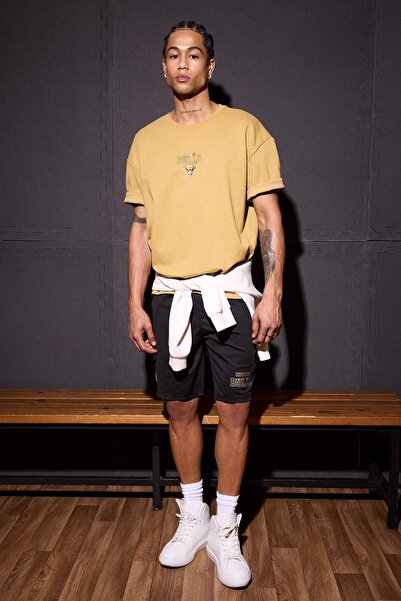 DeFacto DeFactoFit NBA Chicago Bulls Oversize Φαρδύ μπλουζάκι με κοντό μανίκι με στάμπα στην πλάτη E0347