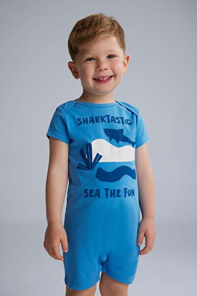 DeFacto Erkek Bebek Yenidoğan Baskılı Penye 2li Kısa Kollu Tulum E4017A525HS