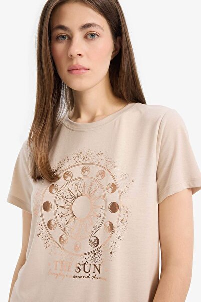 DeFacto Μπλουζάκι με κοντό μανίκι με κανονική εφαρμογή Crew Neck Astral E5146AX25SM