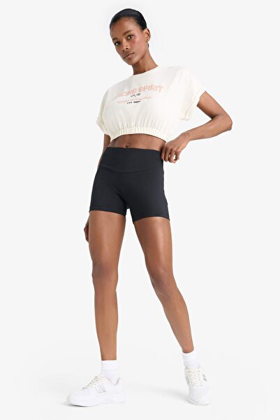 DeFacto Defactofit Cropped Fit Crew Neck Printed Sportsman Short Sleeve T-Shirt D9034Ax25Sp