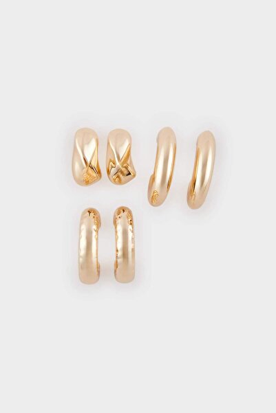 DeFacto Kadın 3lü Gold Küpe E6459AXNS