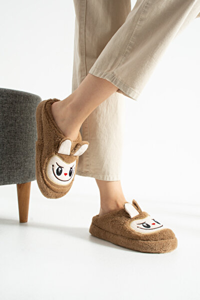 Moda Devrin Χειμερινές γυναικείες παντόφλες με βελούδινα παιχνίδια βιζόν