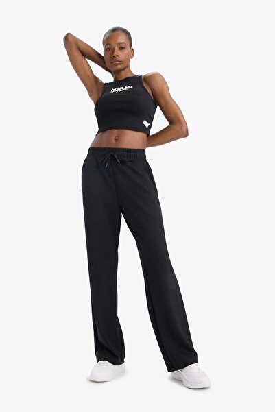 DeFacto DeFactoFit NBA Miami Heat Crop Top με λαιμόκοψη με ραβδώσεις καμισόλα αθλητικό μπλουζάκι D8800AX25SP