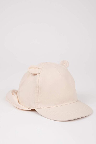 DeFacto Baby Boy Embroidered Neck Protected Cotton Cap Hat C2743A525Sm
