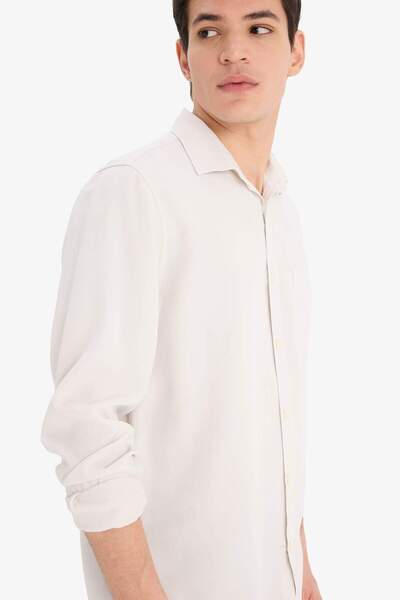 DeFacto Regular Fit Basic Düz Uzun Kollu Gömlek B2907AX25SP
