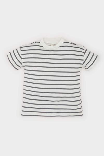 DeFacto Baby Boy Crew Neck Striped Short Sleeve T-Shirt E6740A525Sm