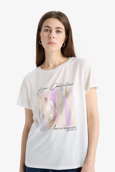 DeFacto Μπλουζάκι με κοντό μανίκι με κανονική εφαρμογή E5061AX25SP