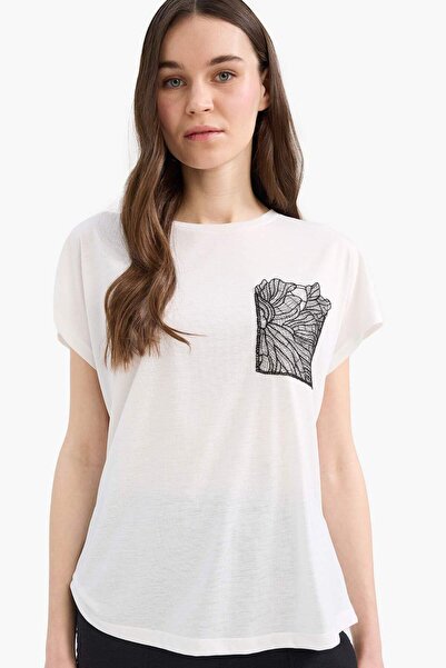 DeFacto Regular Fit Crew Neck Printed Short Sleeve T-Shirt E9054Ax25Sm