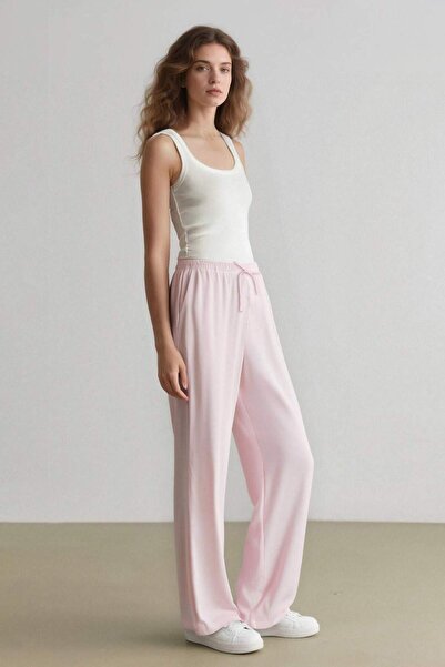 DeFacto Wide Leg Üç Cepli Normal Bel Standart Boy Geniş Paça Keten Karışımlı Palazzo Pantolon F0946AX25SP