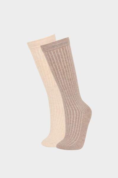 DeFacto Women's 2-Pack Cotton Knee High Socks F0855Axns