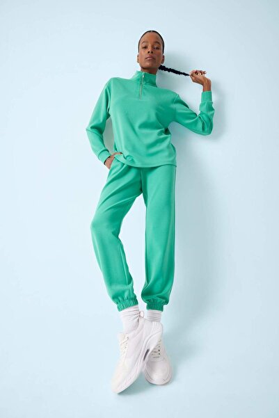DeFacto DeFactoFit Sporcu Jogger İnce Eşofman Altı Standart Fit Modal Çift Cepli Basic Düz B1794AX25SP