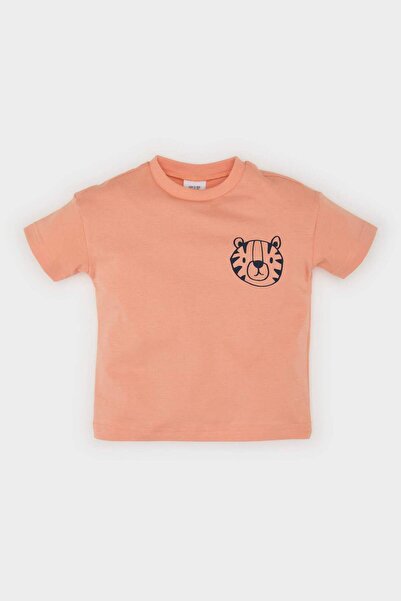 DeFacto Baby Boy Crew Neck Printed Short Sleeve T-Shirt D7910A525Sm