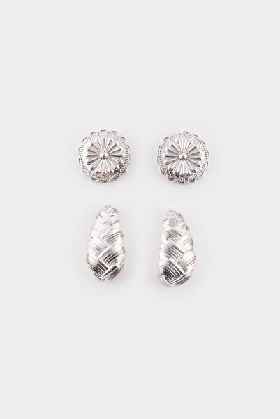 DeFacto Kadın 2'li Silver Küpe E4534AXNS