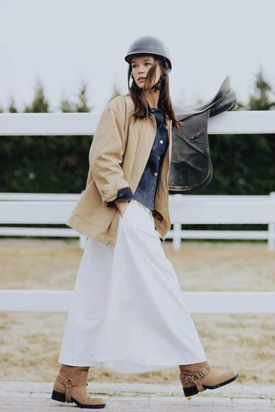 DeFacto A-Line High Waist Parachute Maxi Skirt E6695Ax25Sp