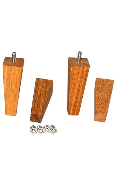 OEM Set de 4 picioare trapezoidale din lemn de stejar pentru canapele și mobilă H 120 mm