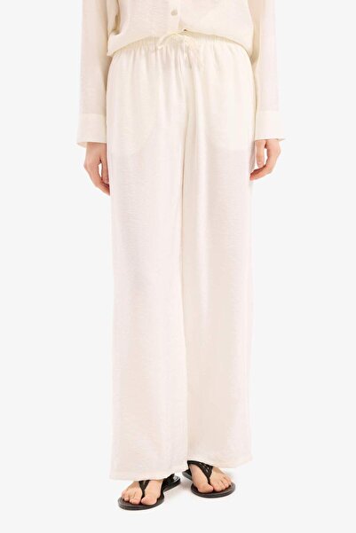 DeFacto Regular Fit Beli Lastikli Plaj Pantolonu-Fall in Love E1172AX25SM