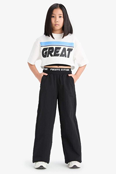 DeFacto Kız Çocuk Wide Leg Geniş Paça Pamuklu Pantolon E1750A825SM